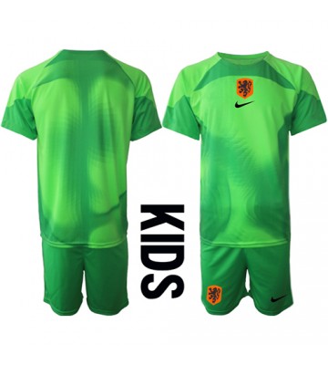Holland Målmand Hjemmebanesæt Børn VM 2022 Kort ærmer (+ korte bukser)